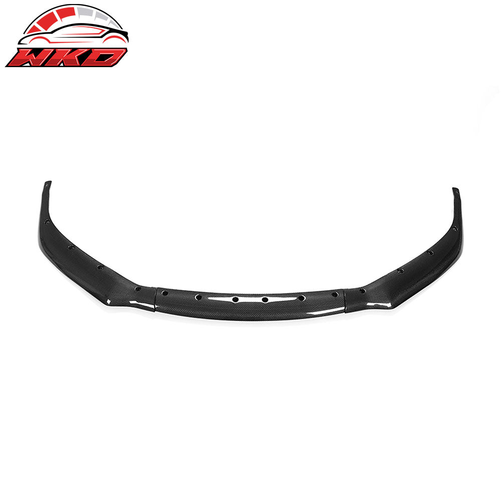 Fits 16-21 Tesla Model S Track Pack Front Bumper Lip Carbon Fiber 3PC Spoiler