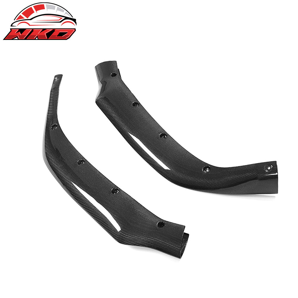 Fits 16-21 Tesla Model S Track Pack Front Bumper Lip Carbon Fiber 3PC Spoiler