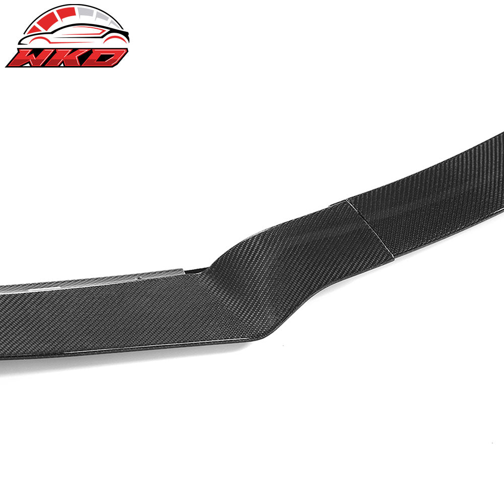 Fits 16-21 Tesla Model S Track Pack Front Bumper Lip Carbon Fiber 3PC Spoiler