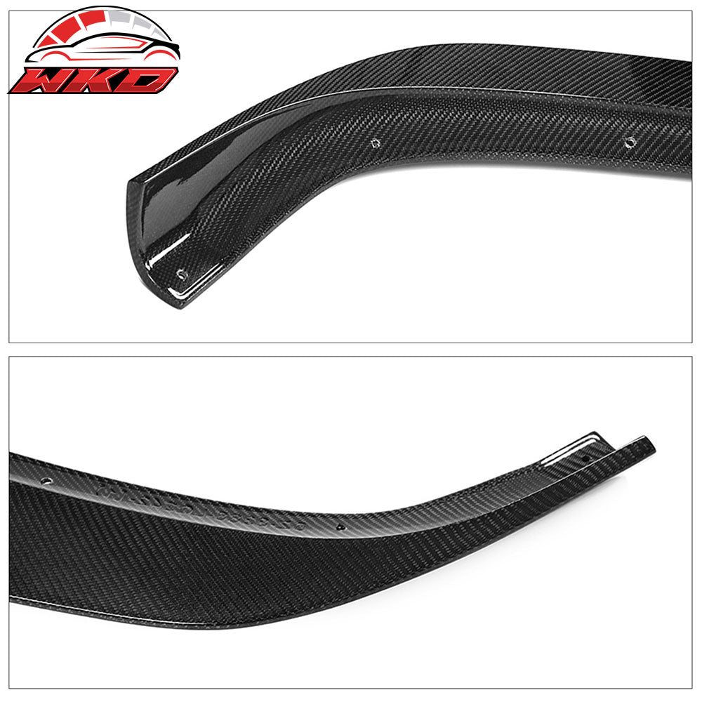 Fits 16-21 Tesla Model S Track Pack Front Bumper Lip Carbon Fiber 3PC Spoiler
