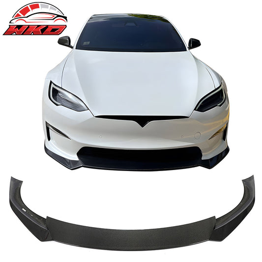 Wholesale 21-25 Tesla Model S Revozport Carbon Fiber Front Bumper Spoiler Gloss Black