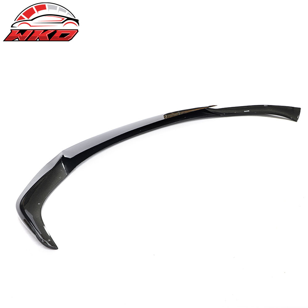 Fits 21-25 Tesla Model S Revozport Carbon Fiber Front Bumper Spoiler Gloss Black
