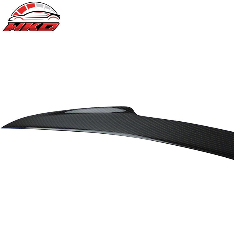 Fits 12-26 Tesla Model S H Style Rear Trunk Lid Spoiler Wing Lip Carbon Fiber CF