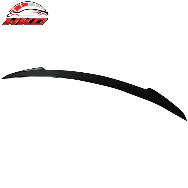 Fits 12-26 Tesla Model S H Style Rear Trunk Spoiler Wing Lip Matte Carbon Fiber