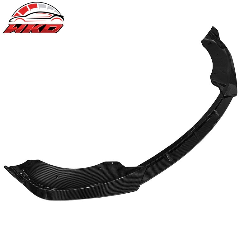 Fits 21-26 Tesla Model S IKON Style Carbon Fiber Print Front Bumper Lip PP 3PCS