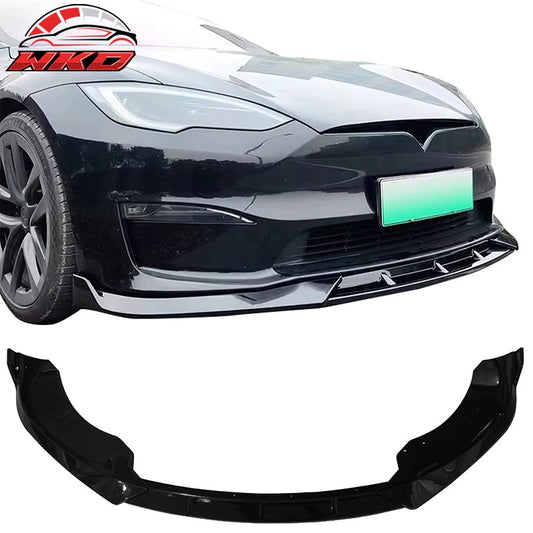 Wholesale 21-26 Tesla Model S IKON Style Gloss Black Front Bumper Lip Spoiler PP 3PCS