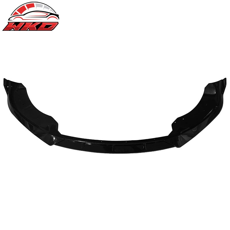 Fits 21-26 Tesla Model S IKON Style Gloss Black Front Bumper Lip Spoiler PP 3PCS