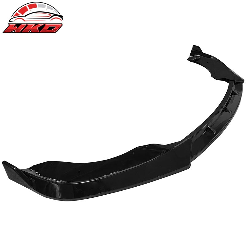 Fits 21-26 Tesla Model S IKON Style Gloss Black Front Bumper Lip Spoiler PP 3PCS