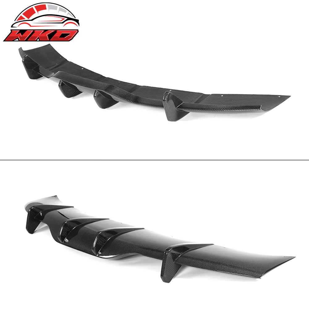 Fits 21-23 Tesla Model S Carbon Fiber V Style Rear Bumper Lip Diffuser Gloss