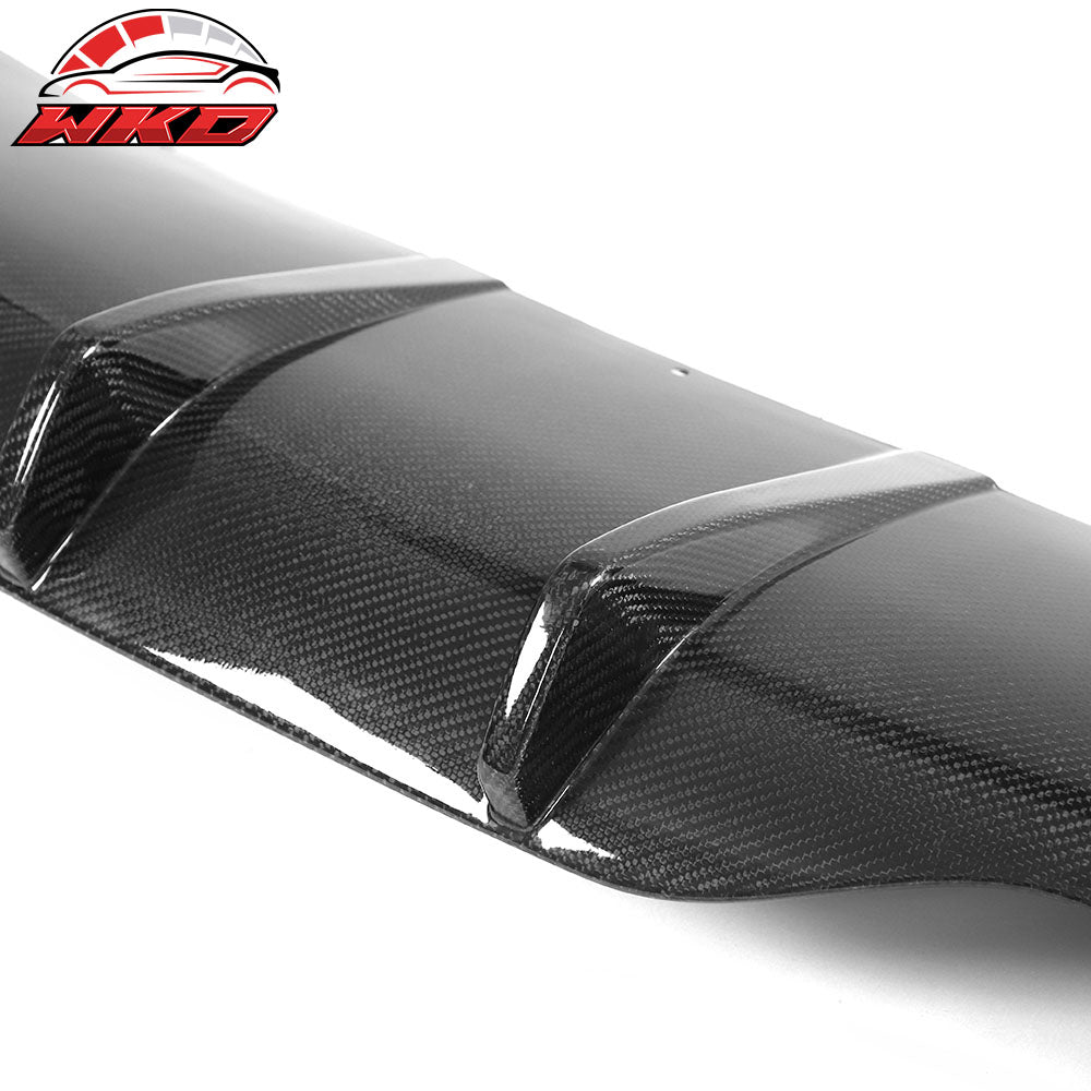 Fits 21-23 Tesla Model S Carbon Fiber V Style Rear Bumper Lip Diffuser Gloss