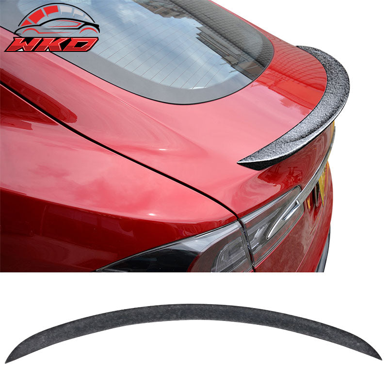Fits 12-26 Tesla Model S OE Factory Style Trunk Spoiler Forged Carbon Fiber