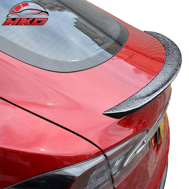Fits 12-26 Tesla Model S OE Factory Style Trunk Spoiler Forged Carbon Fiber