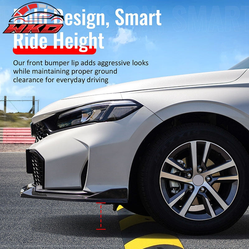 Fits 16-21 Tesla Model X Front Bumper Lip Splitter Chin Splitter PP Gloss Black