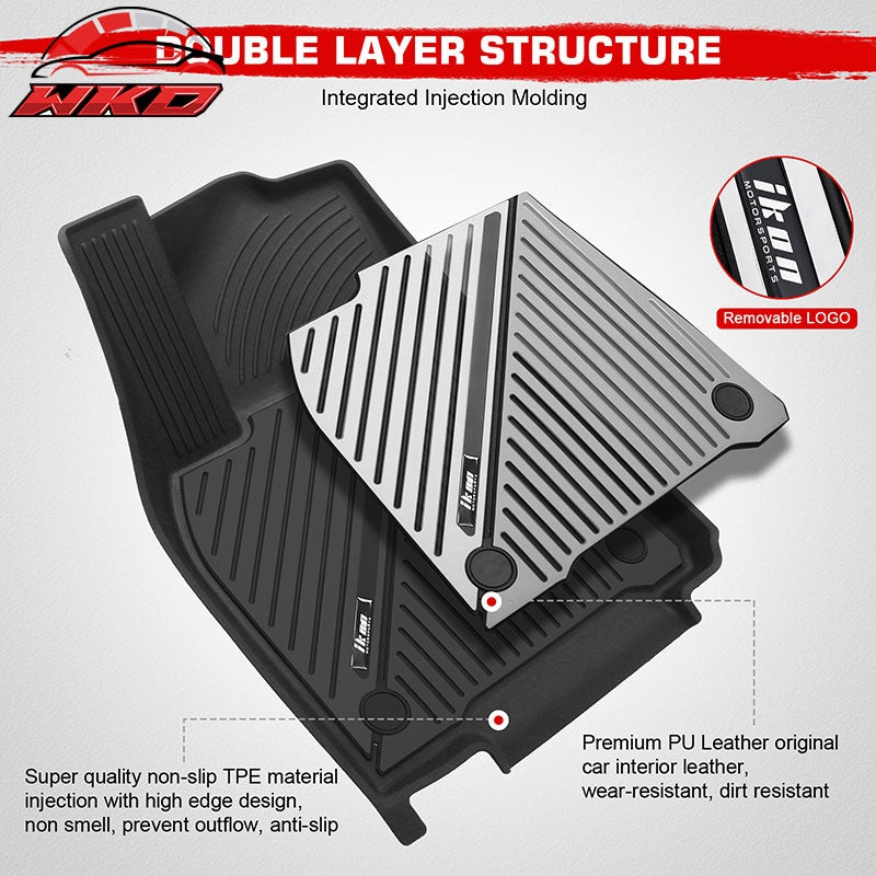 For 20-25 Tesla Model Y All Weather Floor Mats Carpet Liner Black Gray White TPE