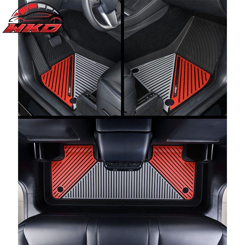 Fits 20-25 Tesla Model Y Floor Mats Carpet All Season Liners Black Gray Red TPE