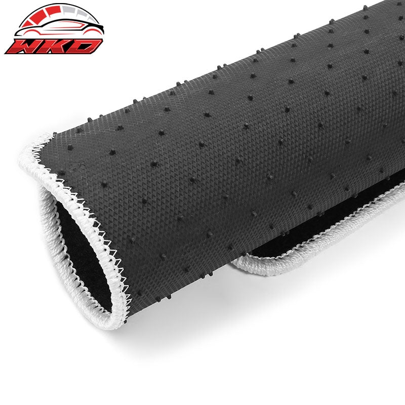 For 20-25 Tesla Model Y Floor Mats Carpet Front Rear Nylon Black W/ White Border