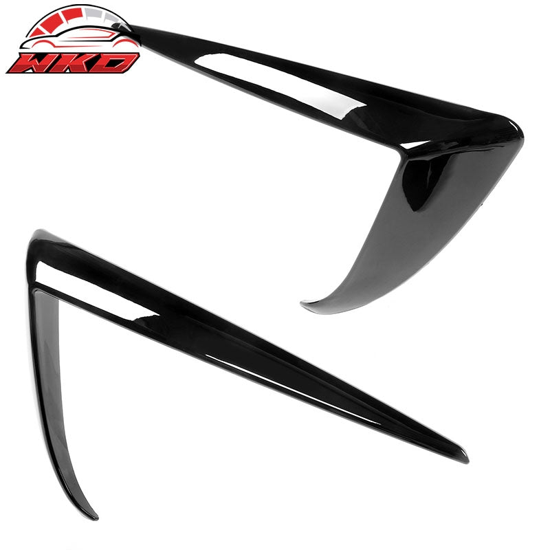 Fits 20-24 Tesla Model Y Gloss Black Fog Light Lamp Trim Eyebrows Cover ABS Pair