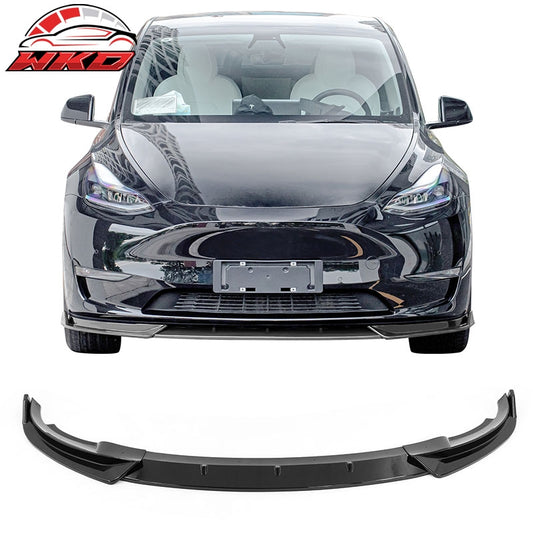 Wholesale 20-25 Tesla Model Y Gloss Black Front Bumper Lip Spoiler IKON Style PP 3PCS