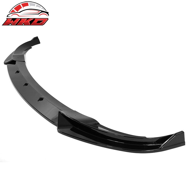 Fits 20-25 Tesla Model Y Gloss Black Front Bumper Lip Spoiler IKON Style PP 3PCS