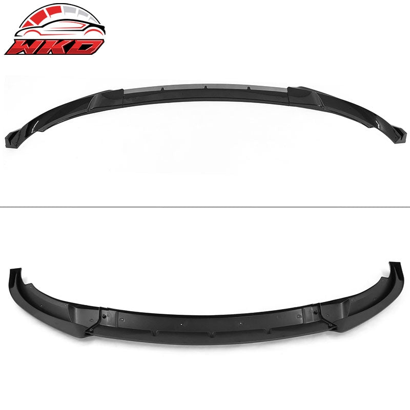 Fits 20-25 Tesla Model Y Gloss Black Front Bumper Lip Spoiler IKON Style PP 3PCS