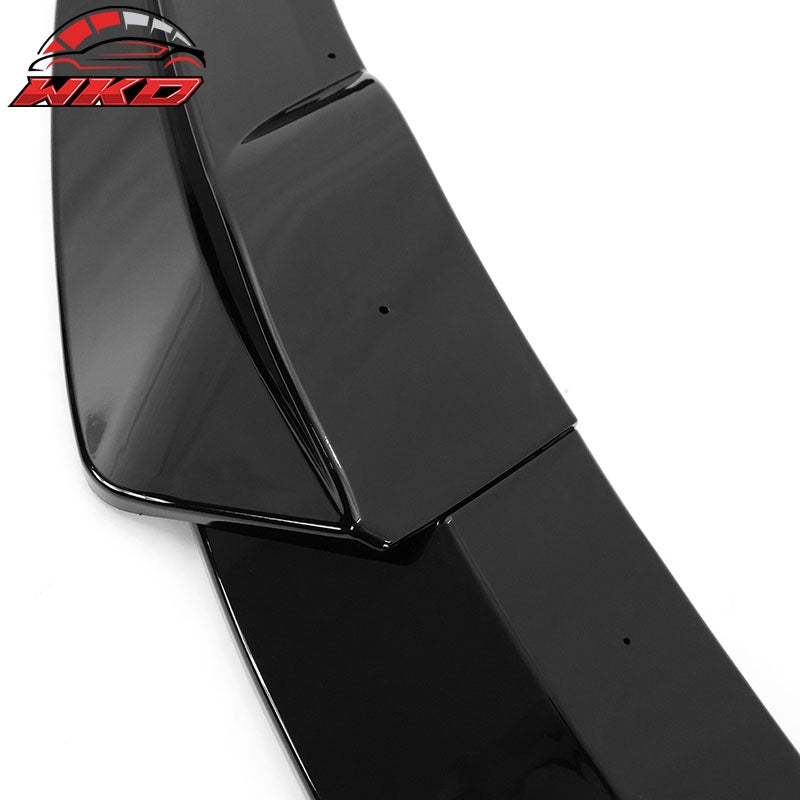 Fits 20-25 Tesla Model Y Gloss Black Front Bumper Lip Spoiler IKON Style PP 3PCS