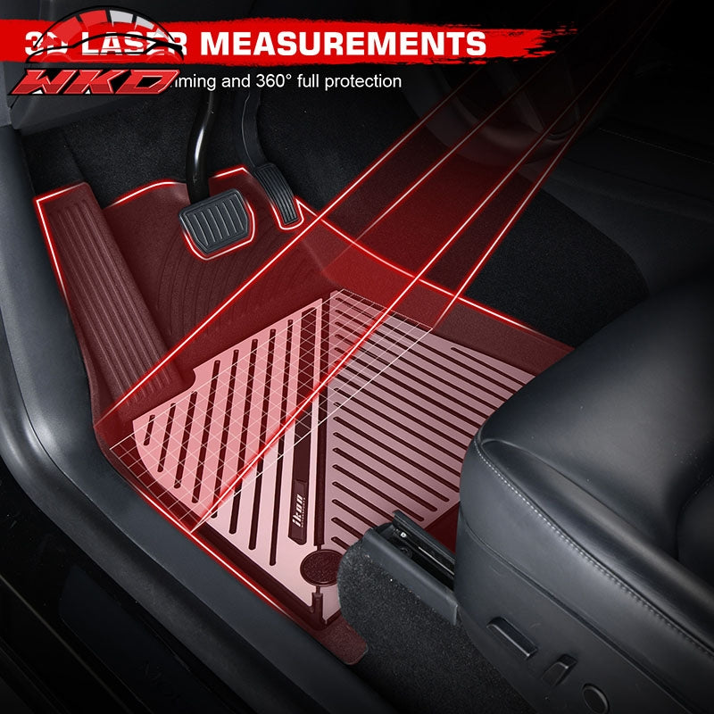 Fits 20-25 Tesla Model Y Heavy Duty Floor Mats Carpet Liners Black Gray 3PCS TPE