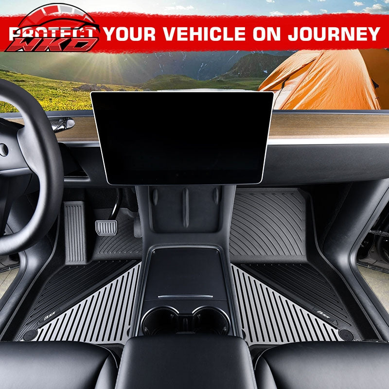Fits 20-25 Tesla Model Y Heavy Duty Floor Mats Carpet Liners Black Gray 3PCS TPE