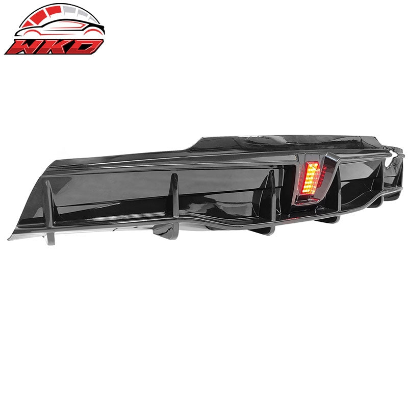 Wholesale 20-25 Tesla Model Y IKON Style Gloss Black Rear Bumper Lip Diffuser W/ LED