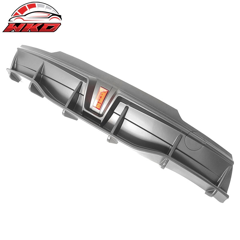 Fits 20-25 Tesla Model Y IKON Style Matte Black Rear Bumper Lip Diffuser W/ LED