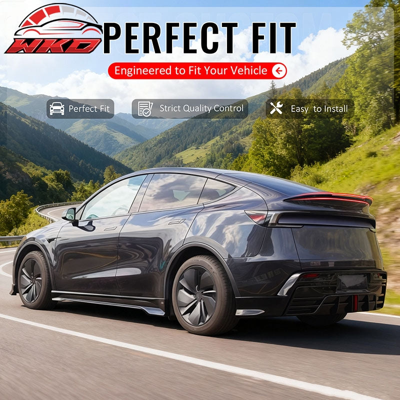 Wholesale 2026 Tesla Model Y Juniper V Style Trunk Spoiler Matte Black Rear Wing ABS - Wikond Auto