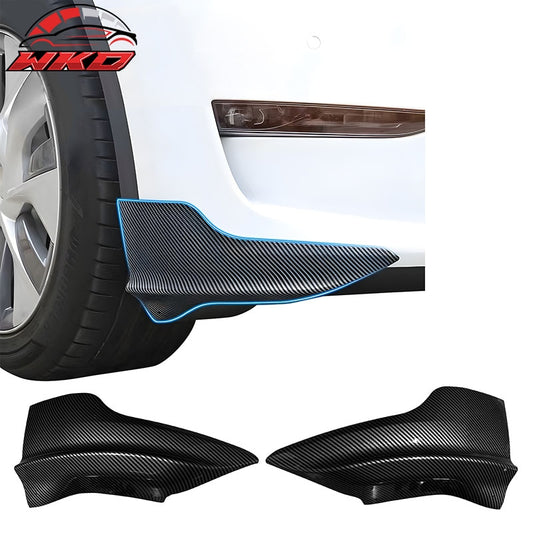 Wholesale 20-25 Tesla Model Y PP Front Bumper Corner Splitter Gloss Carbon Fiber Print