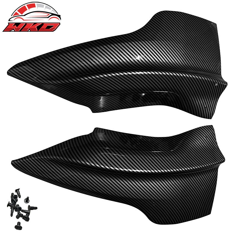 For 20-25 Tesla Model Y PP Front Bumper Corner Splitter Gloss Carbon Fiber Print