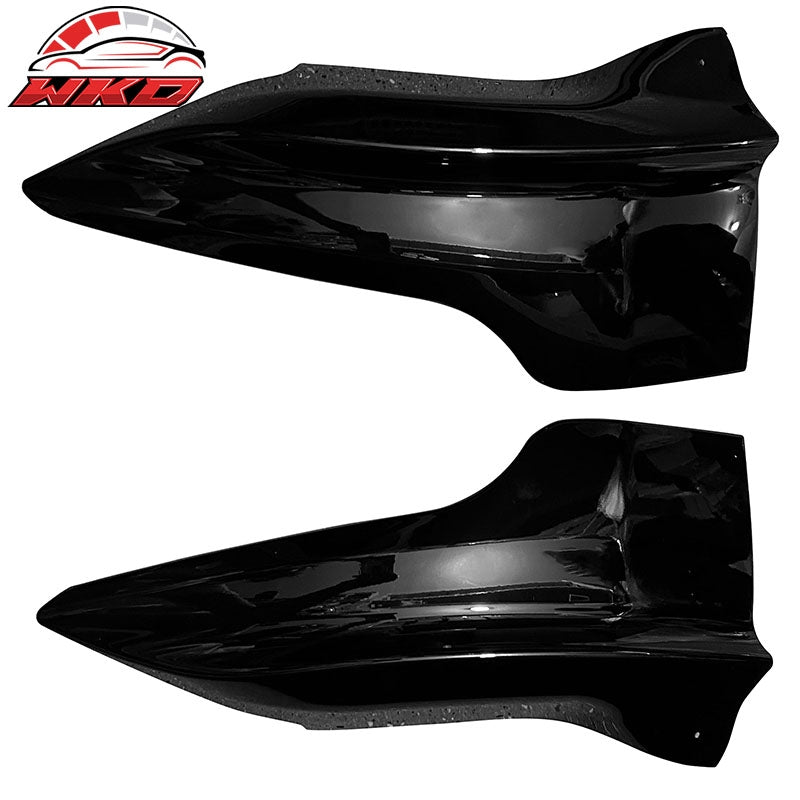 Fits 20-25 Tesla Model Y PP Front Bumper Splitters Corner Winglets - Gloss Black