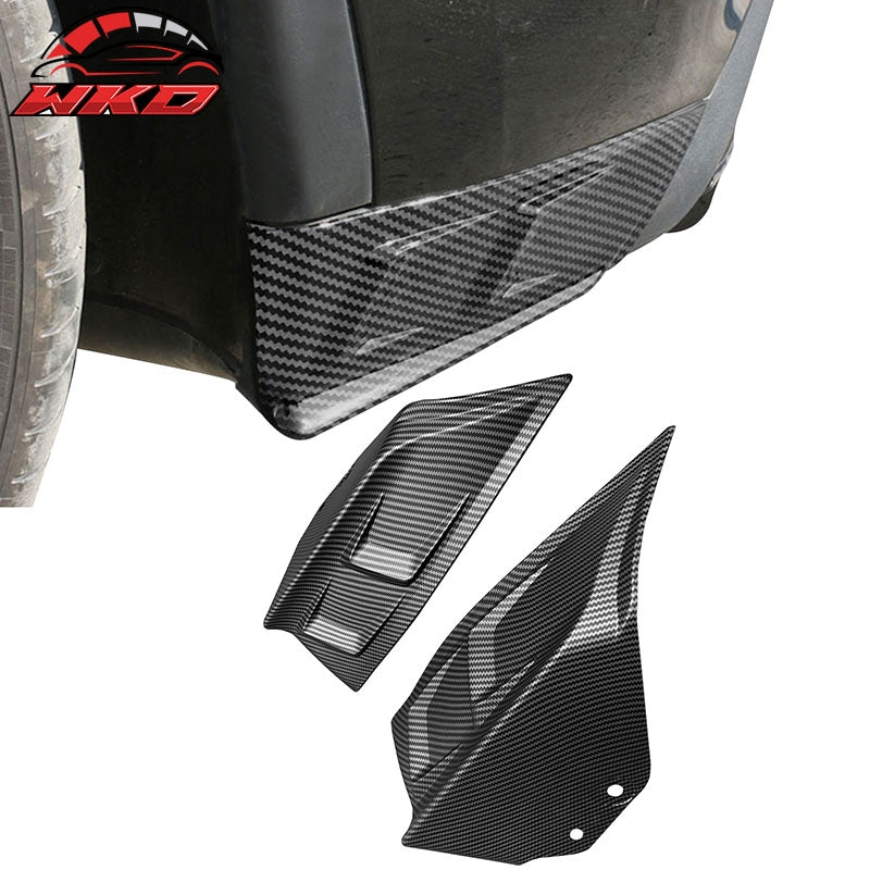 Fits 20-25 Tesla Model Y Matte Black Carbon Fiber Print Rear Bumper Lip Splitter