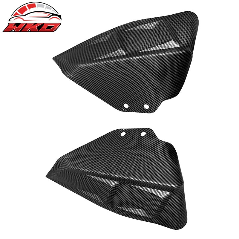Fits 20-25 Tesla Model Y Matte Black Carbon Fiber Print Rear Bumper Lip Splitter