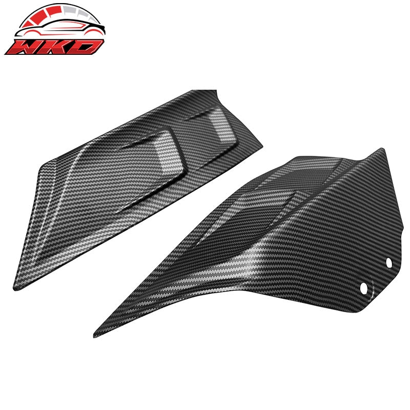 Fits 20-25 Tesla Model Y Matte Black Carbon Fiber Print Rear Bumper Lip Splitter
