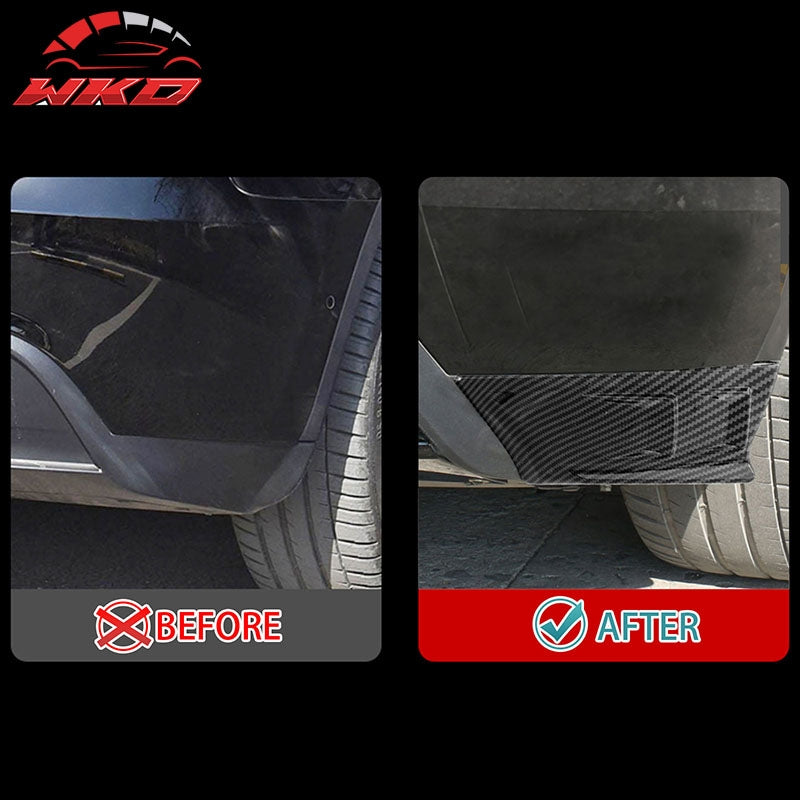 Fits 20-25 Tesla Model Y Matte Black Carbon Fiber Print Rear Bumper Lip Splitter