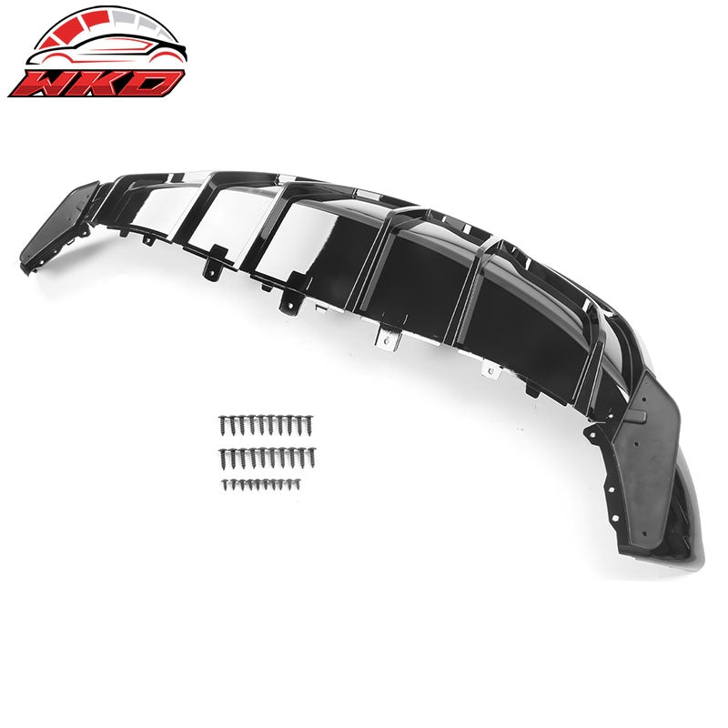 Fits 20-25 Tesla Model Y Gloss Black Rear Bumper Lip Diffuser Shark Fin Splitter