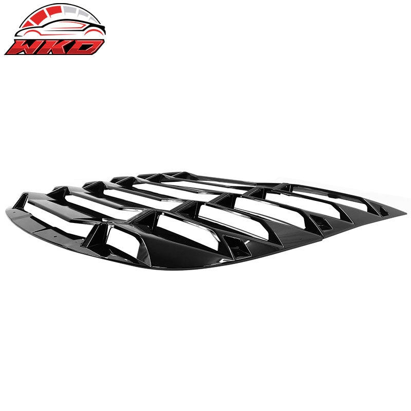 Fits 20-24 Tesla Model Y Rear Window Louver Sun Shade Cover Vent Gloss Black 2PC