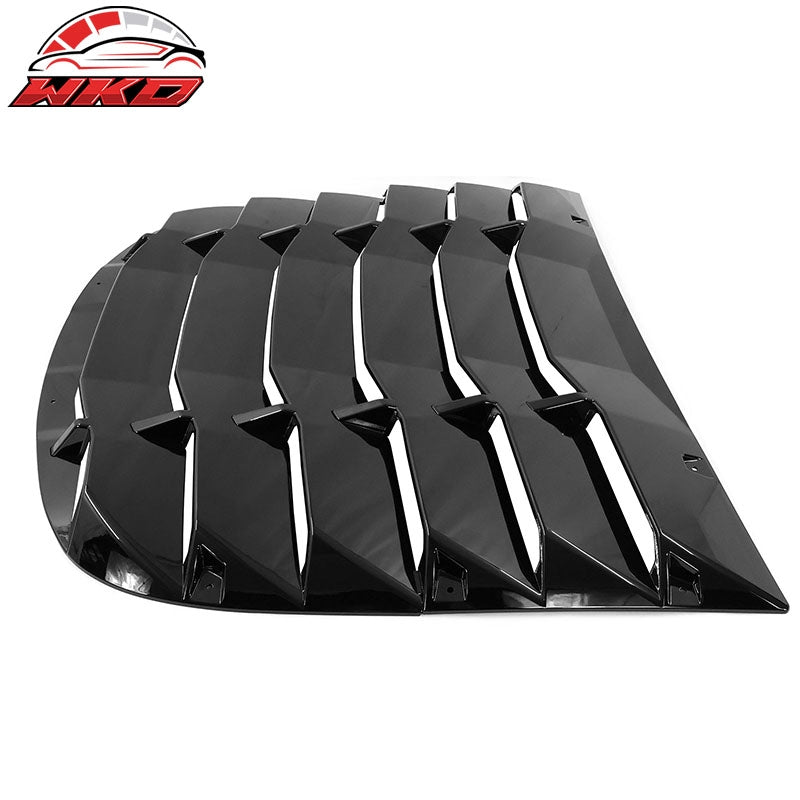 Fits 20-24 Tesla Model Y Rear Window Louver Sun Shade Cover Vent Gloss Black 2PC