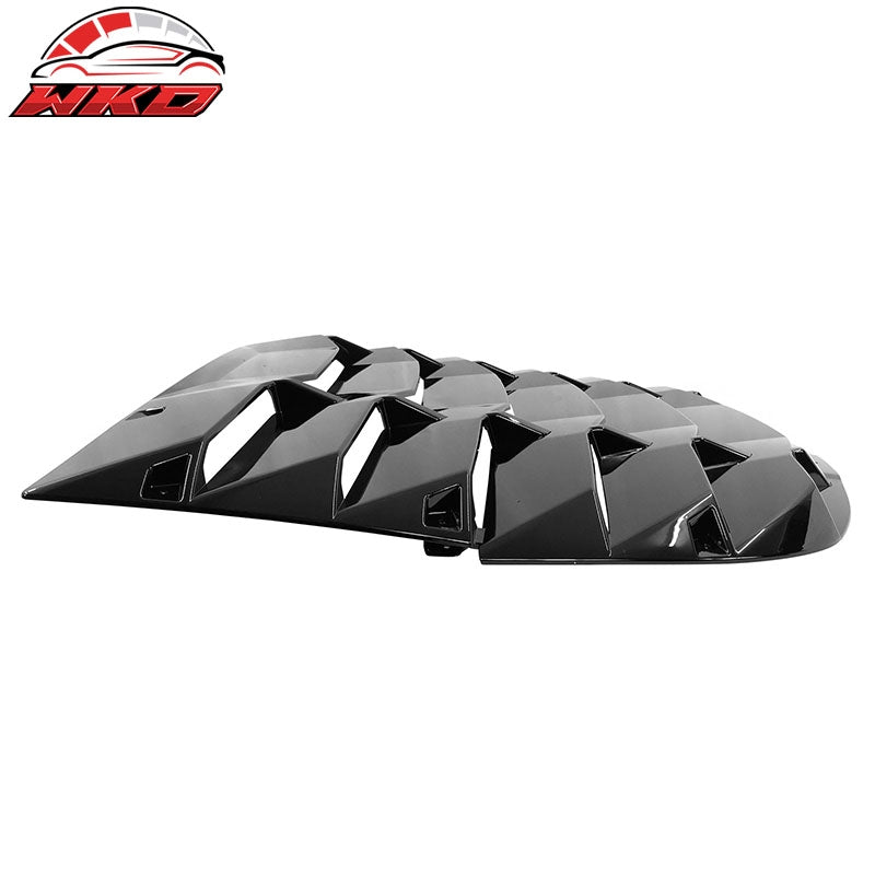 Fits 20-24 Tesla Model Y Rear Window Louver Sun Shade Cover Vent Gloss Black 2PC