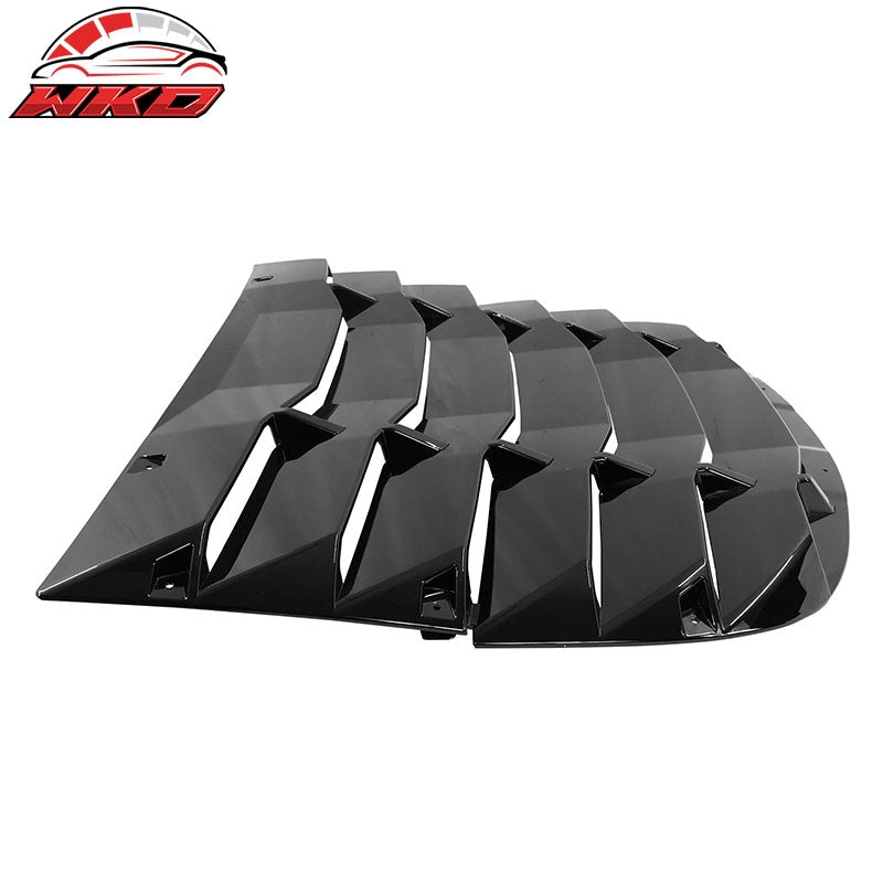 Fits 20-24 Tesla Model Y Rear Window Louver Sun Shade Cover Vent Gloss Black 2PC