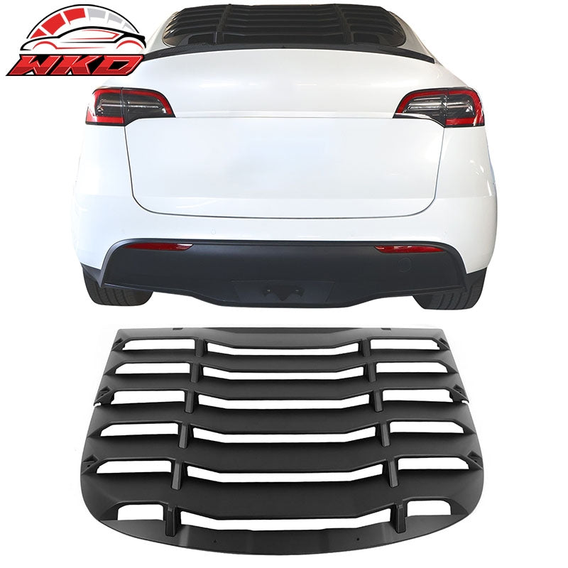 Fits 20-24 Tesla Model Y Rear Window Louver Sun Shade Cover Vent Matte Black 2PC
