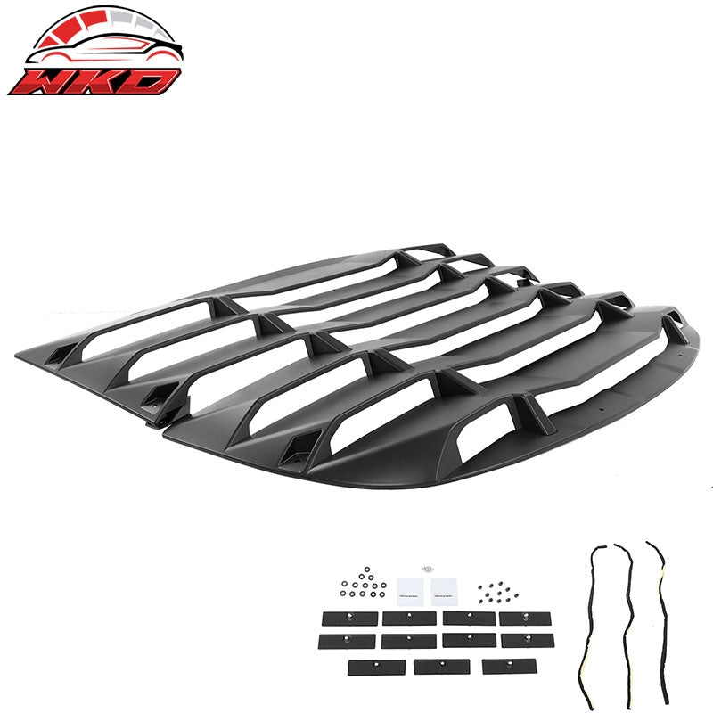 Fits 20-24 Tesla Model Y Rear Window Louver Sun Shade Cover Vent Matte Black 2PC