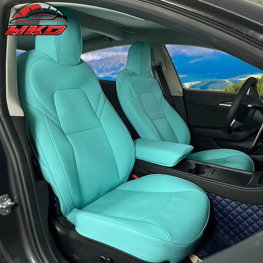 Wholesale 20-25 Tesla Model Y 5-Passenger Seat Cover Cushion Protector Leather - Blue