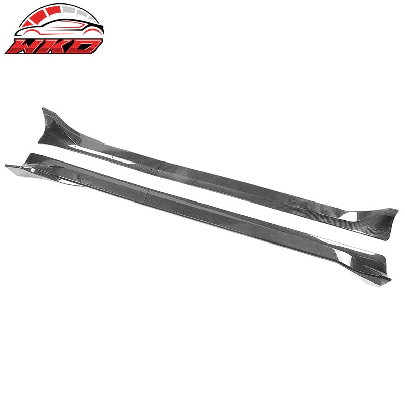 Fits 20-25 Tesla Model Y Carbon Fiber Print Side Skirts Extension Rocker Panel