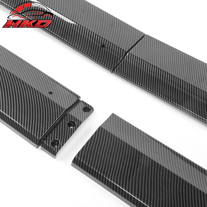 Fits 20-25 Tesla Model Y Carbon Fiber Print Side Skirts Extension Rocker Panel