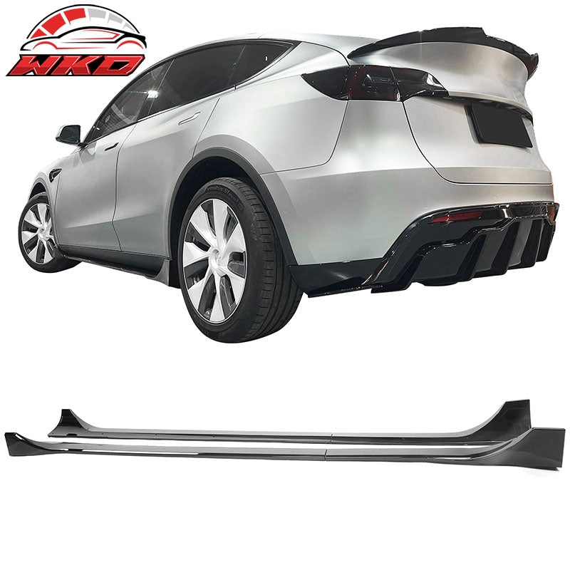 Wholesale 20-25 Tesla Model Y Gloss Black Side Skirts Extension Splitter Rocker Panel