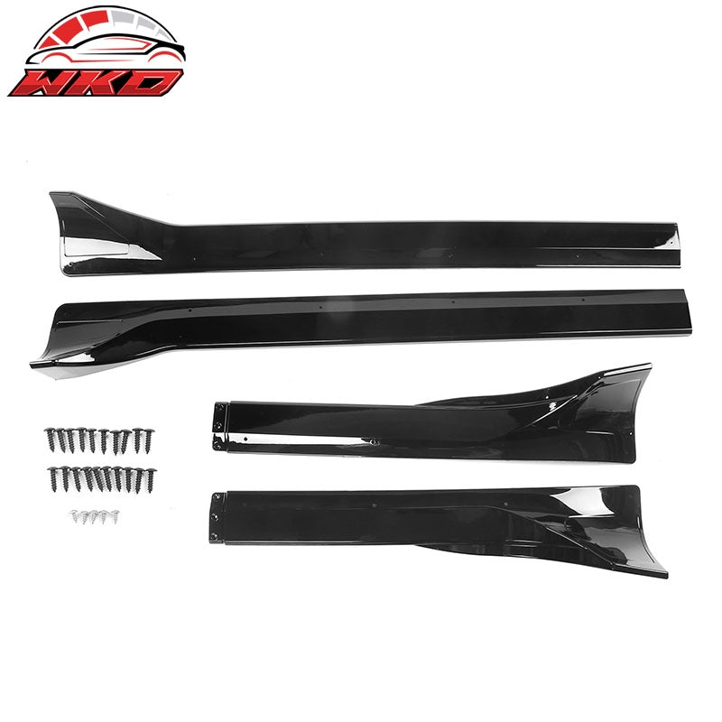 Fits 20-25 Tesla Model Y Gloss Black Side Skirts Extension Splitter Rocker Panel