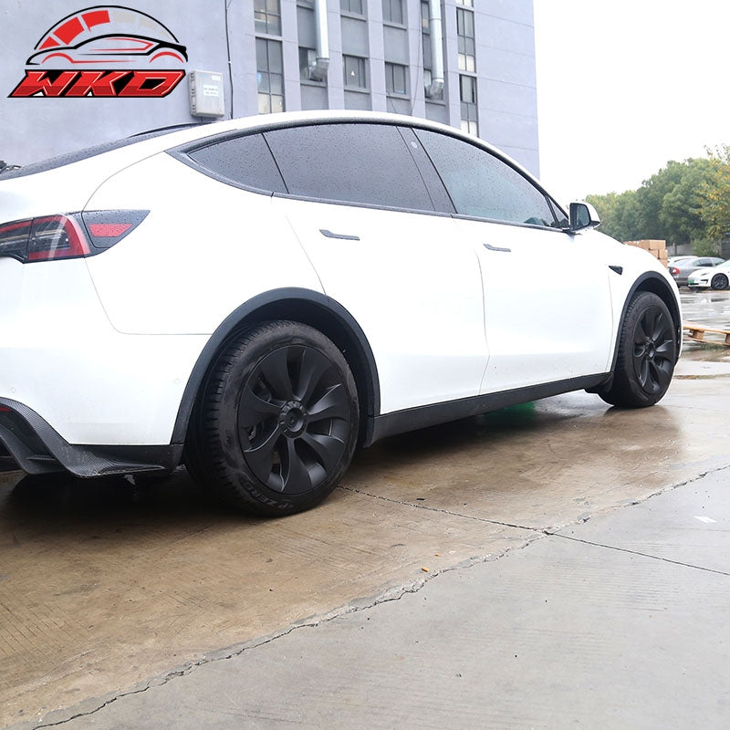 Fits 20-24 Tesla Model Y 19'' Cyclone Wheel Hubcaps Rim Covers Matte Black 4PCS